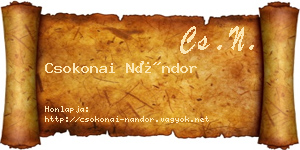 Csokonai Nándor névjegykártya