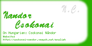 nandor csokonai business card